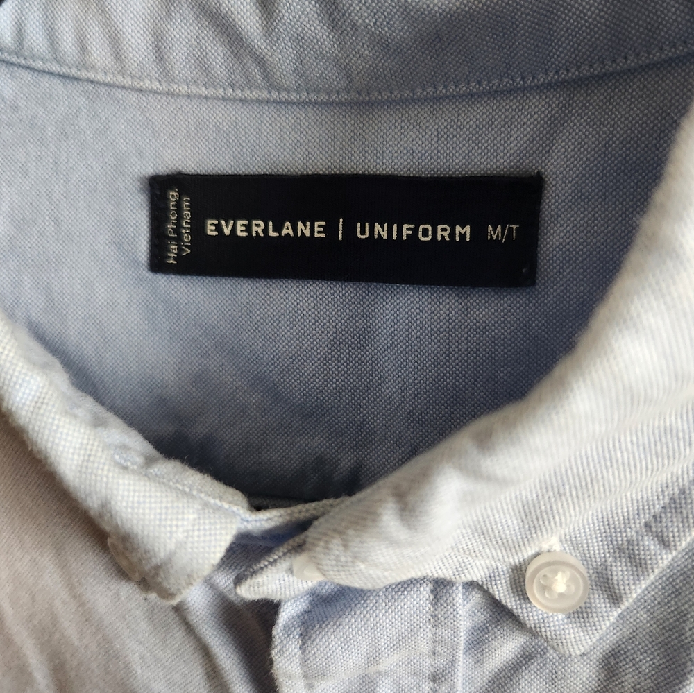 Everlane Uniform Standard Fit Japanese Oxford Shirt β Light Blue β Size M/T - Picture 4 of 5